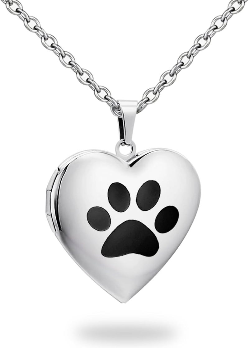 PHOCKSIN Locket Necklace for Women Black/Gold/Silver Locket Necklace Oval/Round/Heart Photo Necklace New Years Gifts for Girls - Image 1